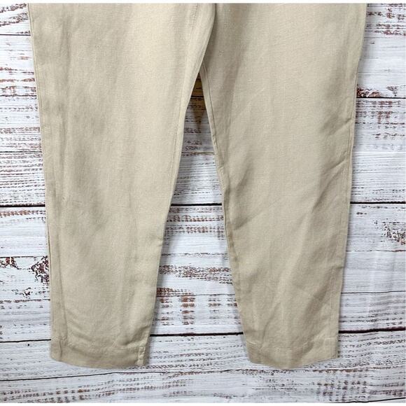 & Other Stories Paris Atelier Women's Linen Tapered Casual Pants Cream Size 6 - Picture 6 of 12